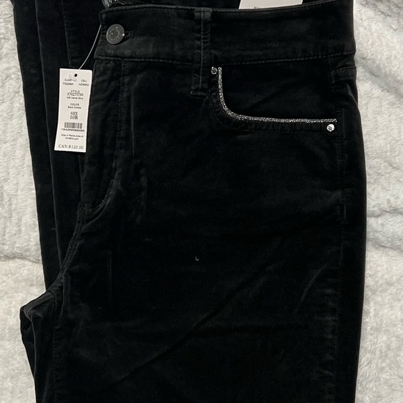 EUC WHBM Black Mid-rise Velvet Skinny Jeans Sz 10 - Picture 5 of 5